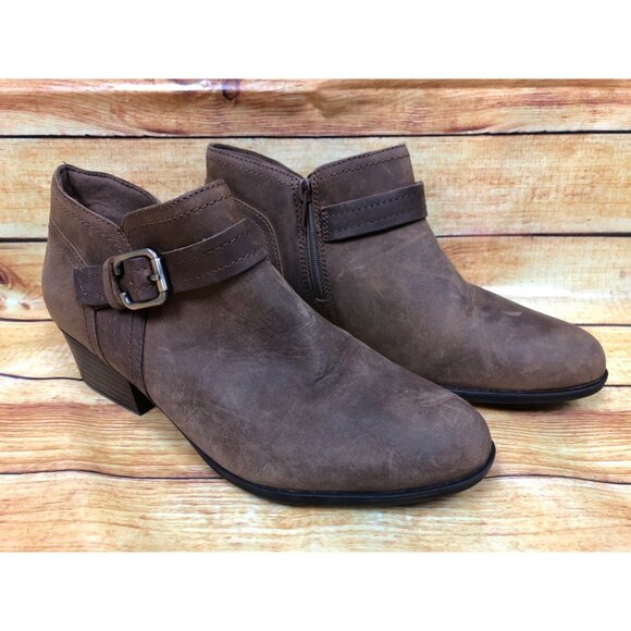 Collection by Clarks Adreena Brown Leather Ankle Boots Booties Womens 9 M (y6e) - Picture 3 of 10